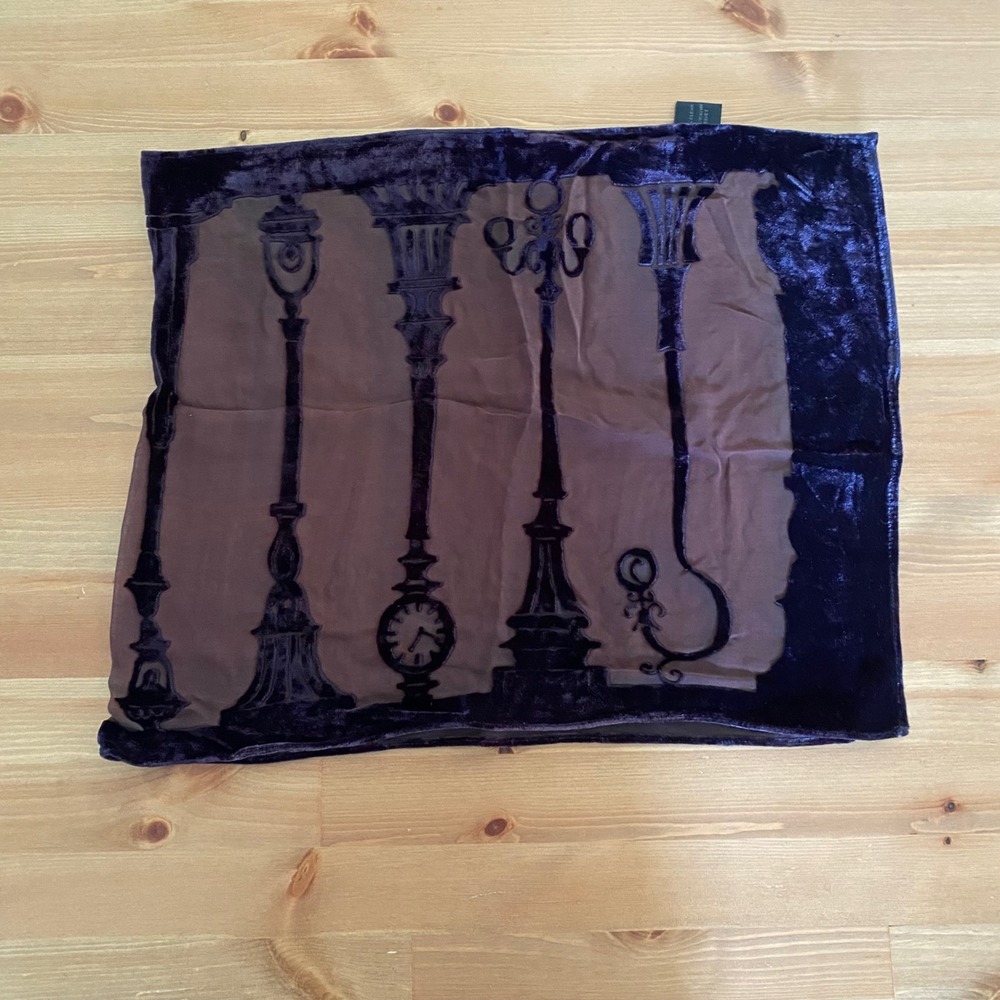 Kevin OBrien Studio Scarf Purple Burnout Velvet Street Lamp Silk Rayon Blend